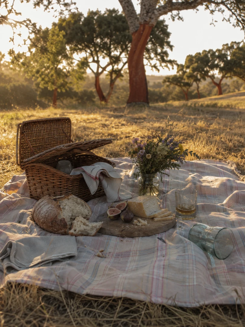 Picnic in the cork oaks at Herdade das Onzenas
